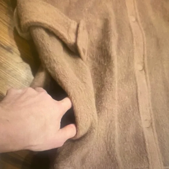 Topshop Wool Blend Belted Shacket Jacket Brown Brushed Coat US 8 - Picture 5 of 9